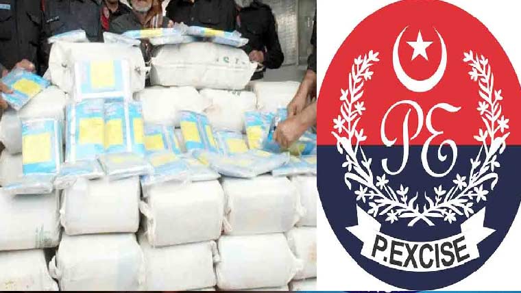  پشاور :محکمہ ایکسائز اور اے این ایف  کا چھاپہ ، 100 کلو ریکریئشنل  ڈرگ پاؤڈر برآمد 