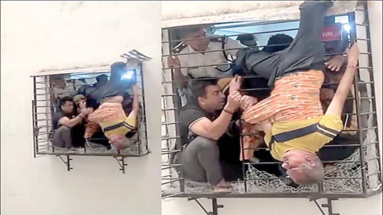 دسویں منزل سے گرنے والا معجزانہ طور پرمحفوط ، ویڈیو وائرل