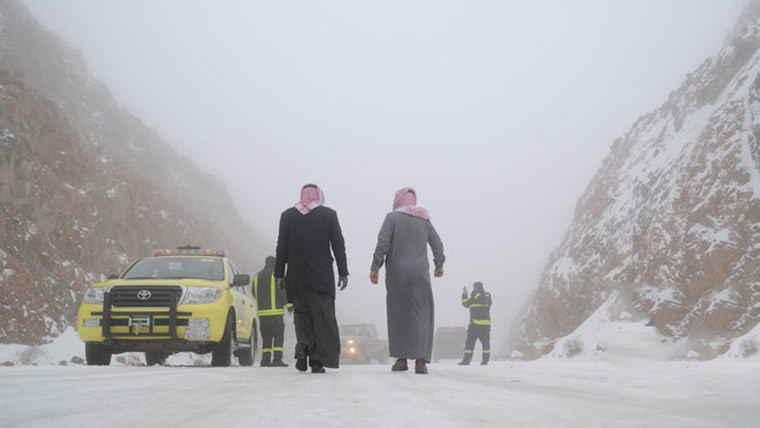 سعودی عرب میں سردی  کا 17 سالہ ریکارڈ ٹوٹ گیا