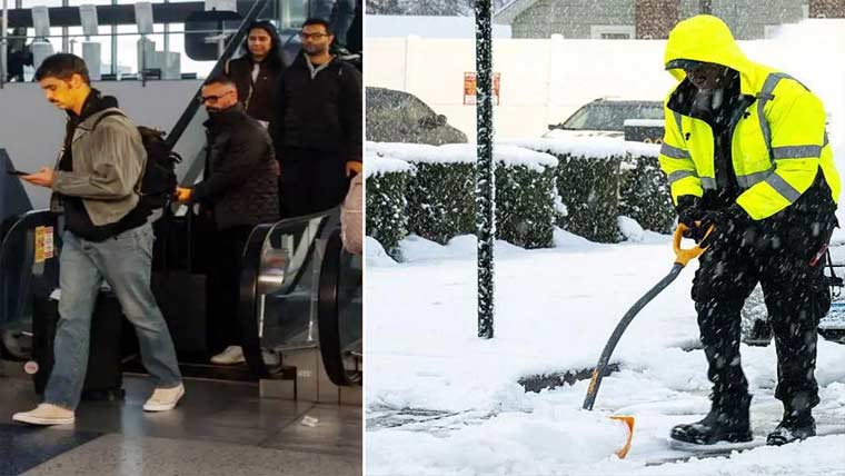 امریکا :شدید برفانی طوفان، نیویارک ،نیو جرسی میں ہنگامی صورتحال کا اعلان ہزاروں پروازیں منسوخ 