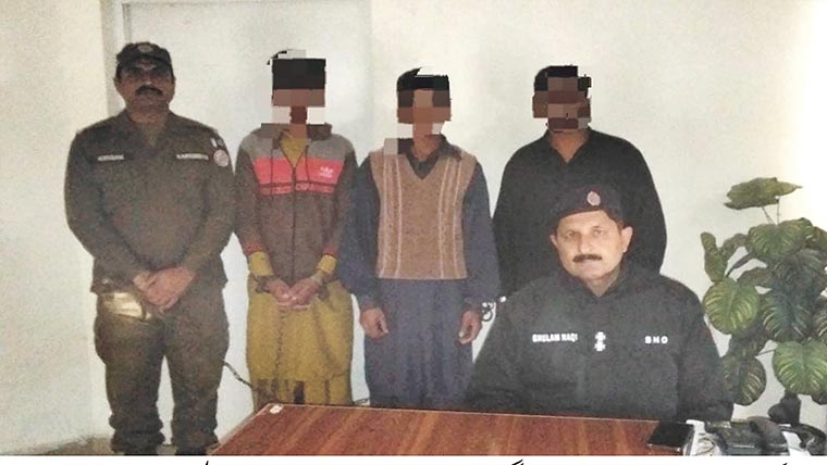 12سالہ لڑکے سے  زیادتی کے 3ملزم گرفتار 