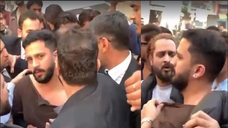 کراچی :وکلا کاپیشی پر آئے  یوٹیوبر ز رجب بٹ اورندیم نانی  والاپرتشدد،کپڑے پھاڑ دئیے 