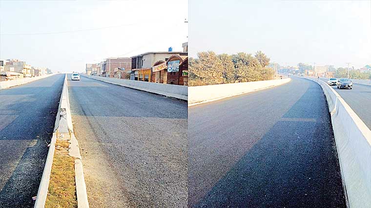 حافظ آباد:بائی پا س ریلوے لائن فلائی اوور ٹریفک کیلئے اوپن 