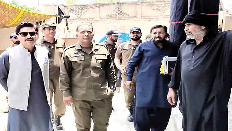 ڈی سی اور ڈی پی او میانوالی کا ماتمی جلوسوں کے روٹس کا معائنہ