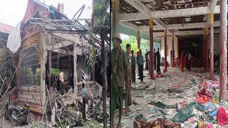 میانمار:بدھ مت عبادت گاہ پر فضائی  حملہ، بچوں سمیت 22 ہلاک