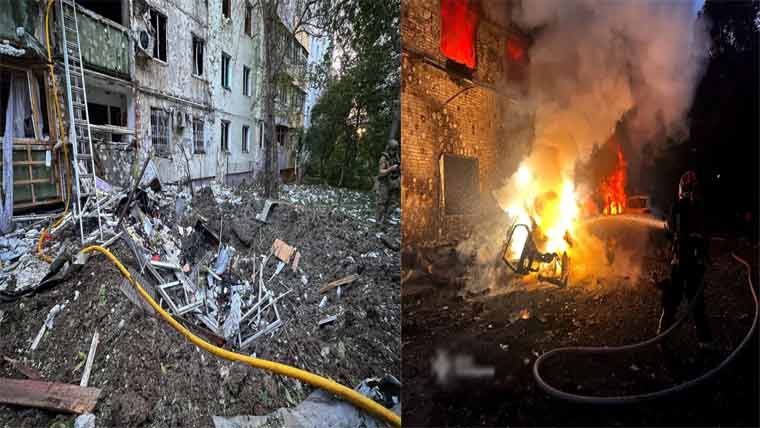 یوکرین پر روس کا بڑا فضائی حملہ 620 سے زائد ڈرونز ، 25  میزائل داغے ، 4 ہلاک