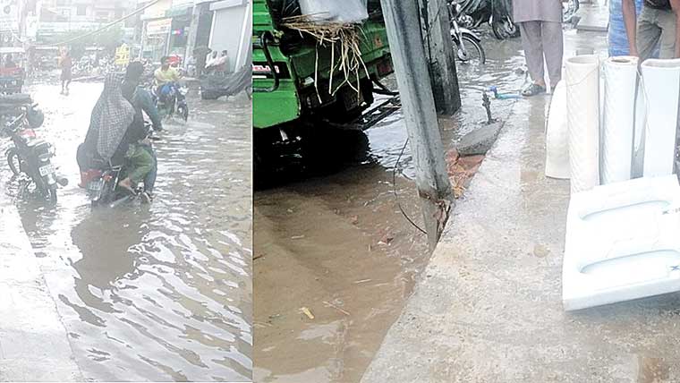  سمبڑیال روڈ ڈسکہ ،دکانداروں کا برساتی نالے پر قبضہ 