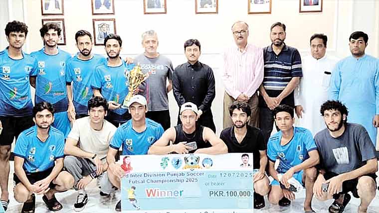 تیسری پنجاب انٹر ڈویژن فوٹسل چمپئن شپ اختتام پذیر