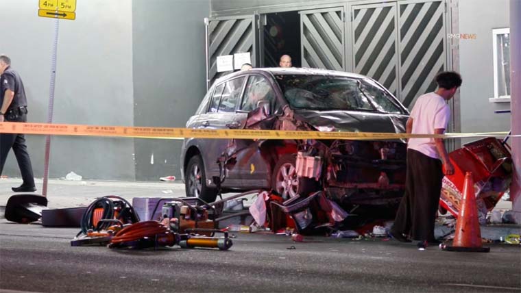 لاس اینجلس:نامعلوم گاڑی  ہجوم پر چڑھ گئی ، 28افراد زخمی 