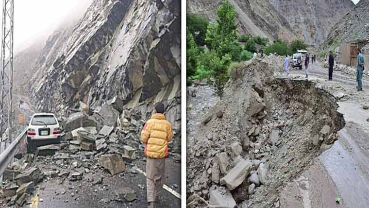 چلاس:لینڈ سلائیڈنگ،فیری میڈوزٹریک بند ،بیسیوں سیاح پھنس گئے