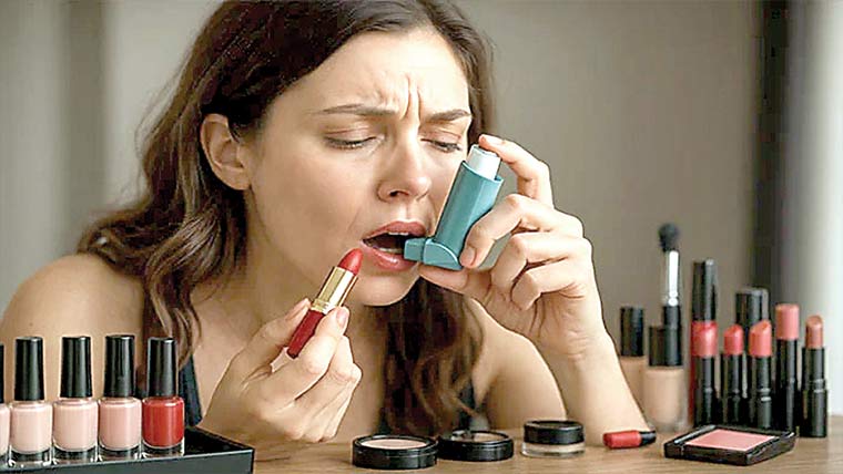 خواتین کا روزانہ میک اپ دمہ کی وجہ بن سکتا:تحقیق