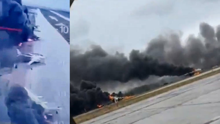 یوکرین کا روس پر بڑاحملہ،40فوجی طیارے تباہ:4ائیربیس کو نشانہ بنایا گیا،472ڈرونز بیلسٹک،کروز میزائلوں کا استعمال،روس کا تربیتی مرکز پر جوابی وار،12فوجی ہلاک،60زخمی