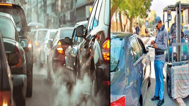 زائد دھواں اخراج پر 3گاڑیاںتھانہ بند، 11کے چالان 