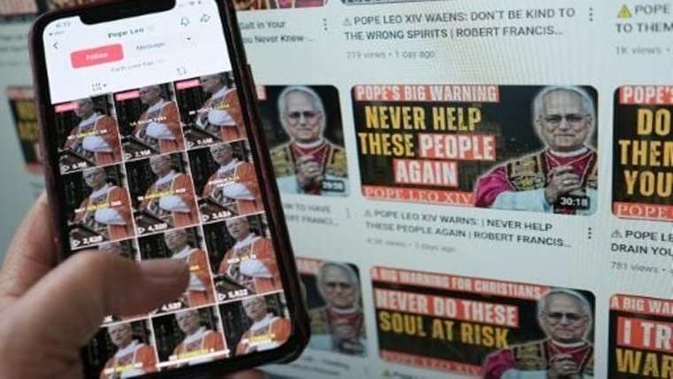 اے آئی سے تیار کردہ پوپ کے  خطبات کی یوٹیوب، ٹک ٹاک پر بھر مار