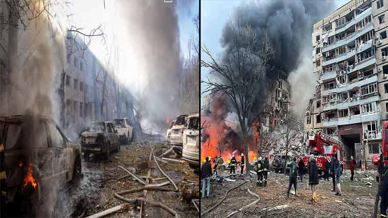  یوکرین پر روسی میزائل حملے   22افراد ہلاک،300زخمی 