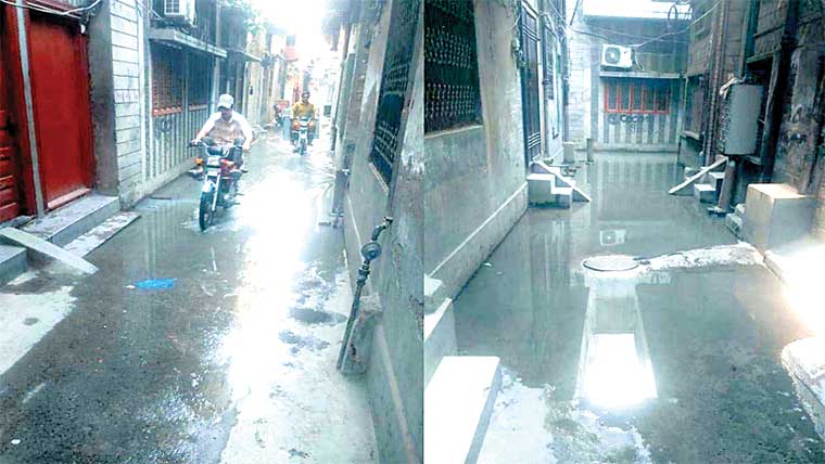 حافظ آباد:محلہ مصری خان میں سیوریج کا پانی جمع 