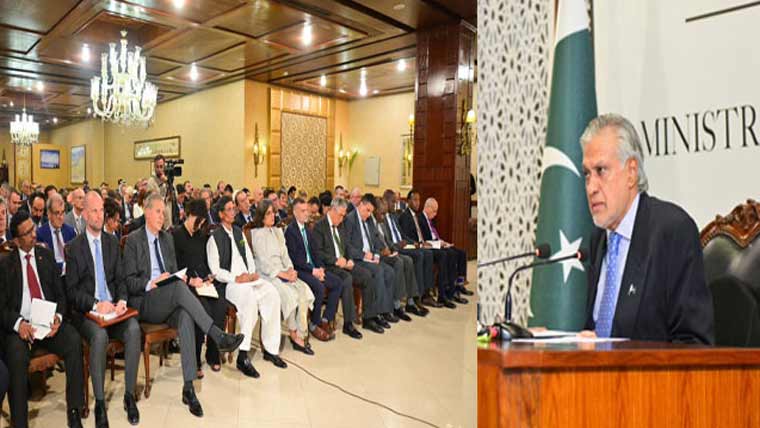 بھارتی جارحیت:اسحاق ڈار کی اسلام آباد میں تعینات سفیروں کو بریفنگ