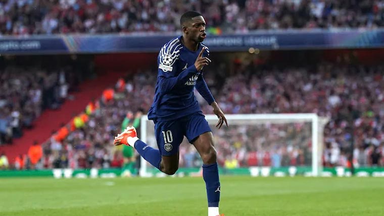 فرانسیسی فٹبالر عثمان ڈمبیلے نے  چیمپئنز لیگ میں نیا ریکارڈ بنا ڈالا