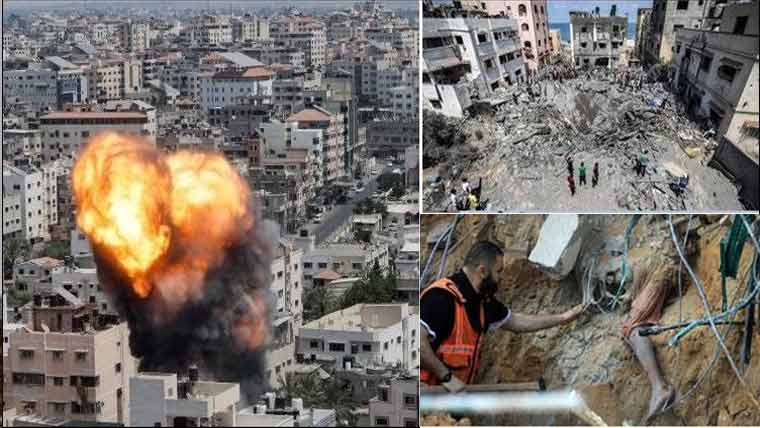 غزہ :وحشیانہ اسرائیلی بمباری ،مزید 140شہید،سینکڑوں زخمی 