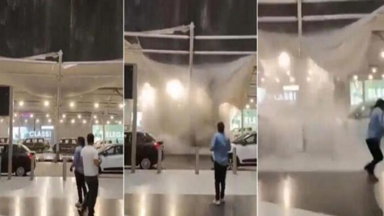 نئی دہلی ایئر پورٹ کی  چھت گر گئی، ویڈیو وائرل