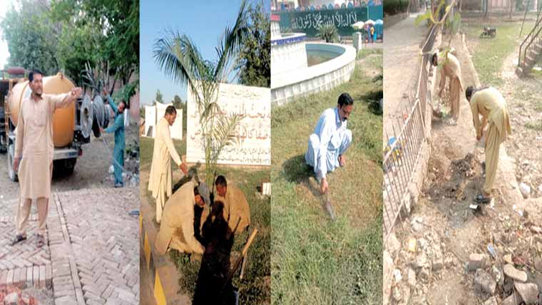 جڑانوالہ:پارکس کی تزئین و آرائش پودے لگانے کا کام جاری