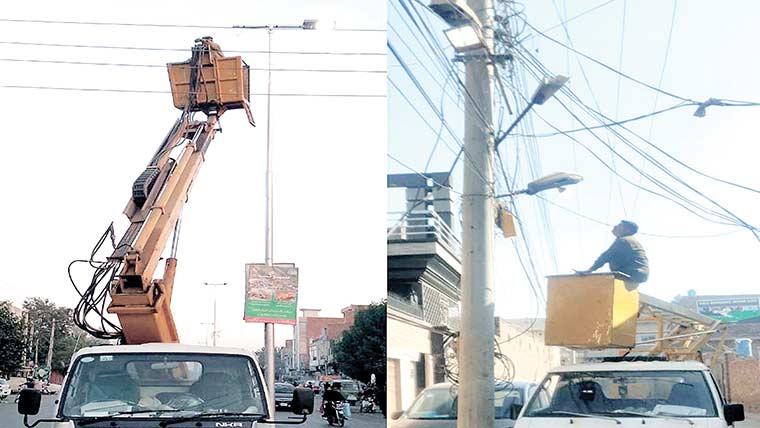    شاہراہوں، گلیوں میں سٹریٹ  لائٹس روشن کردی گئیں