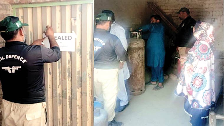 تین ایل پی جی ریفلنگ شاپس  سیل ، دکانداروں پر مقدمہ درج 