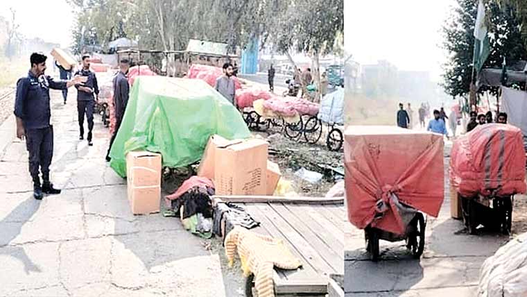 جی ٹی روڈ گوند لانوالہ ریلوے  لائن کے ساتھ لنڈا بازار کا خاتمہ