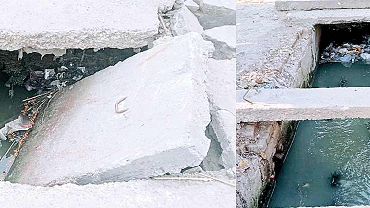  راہوالی :شوگر ملز چوک سے پلی سٹاپ تک کھلے مین ہولز