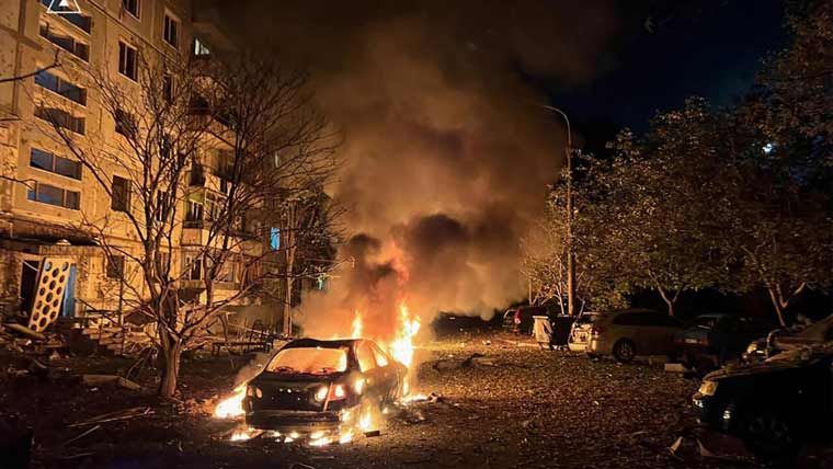 یوکرین پر روسی حملے ، 5ہلاک  ہزاروں افراد بجلی سے محروم