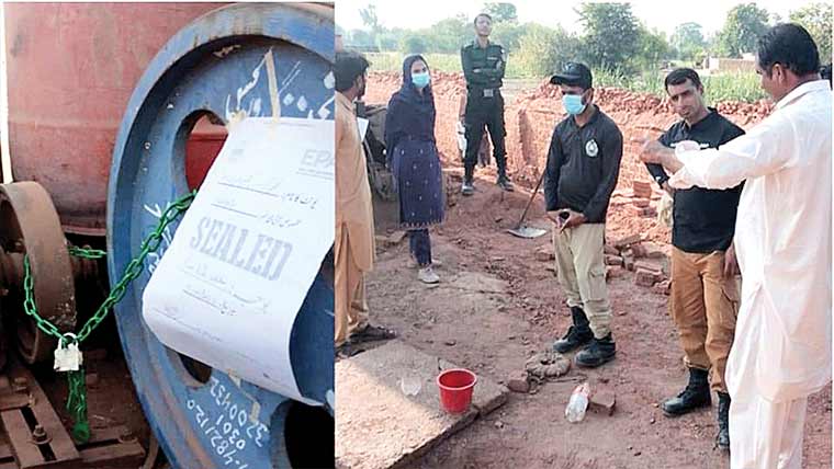 چنیوٹ:زگ زیگ ٹیکنالوجی نہ اپنانے والے 2بھٹے سیل