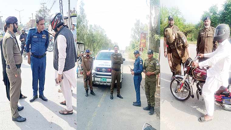  ٹریفک قوانین کو یقینی بنانے کیلئے ضلع بھر میں ناکہ بندی 
