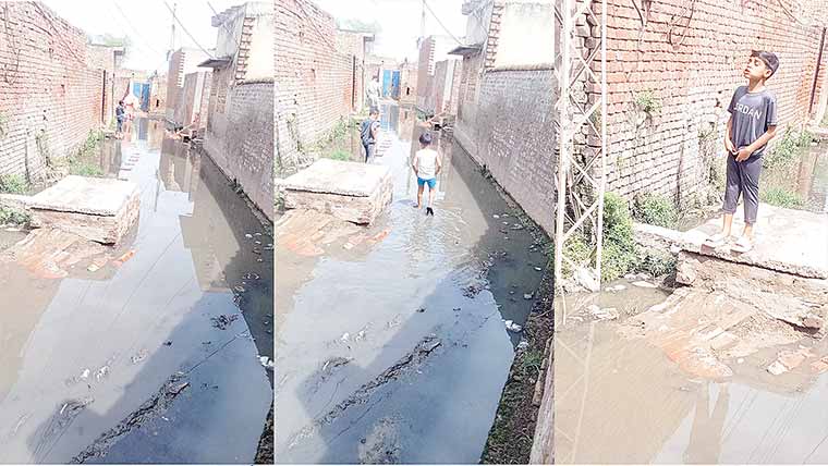 بوریکے فتے والی میں چھپڑ پر مافیا قابض ،گلیوں میں پانی جمع 