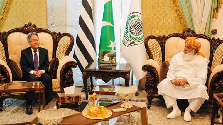  فضل الرحمن سے چینی سفیر کی ملاقات ، امن کوششوں پر اتفاق 