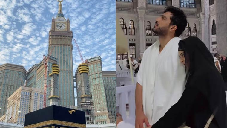 عمر شہزاد کا اہلیہ کیساتھ دوران  طواف اظہار محبت، صارفین کی تنقید