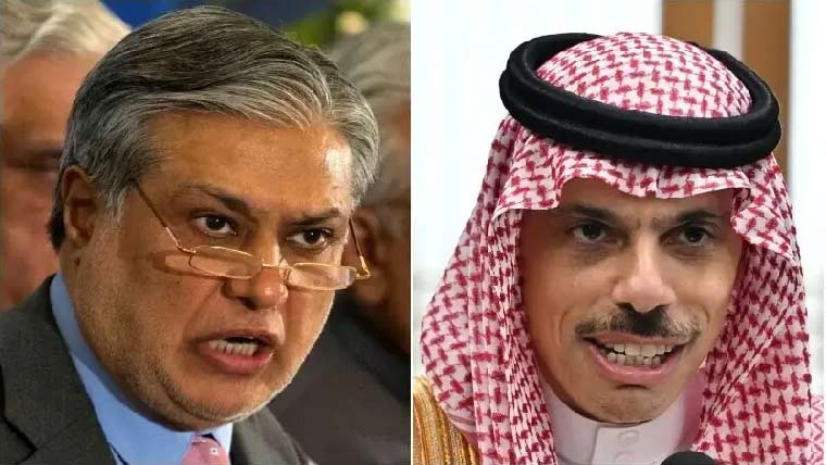 ڈار ،سعودی ہم منصب کی فون پر گفتگو، قریبی رابطے پر اتفاق 