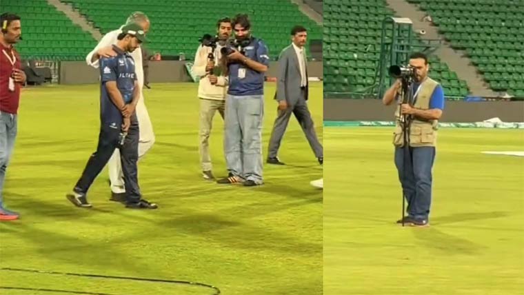 بیٹے کی کامیابی، سمیر منہاس کے باپ کی  گراؤنڈ میں تصاویر بناتے ویڈیو وائرل