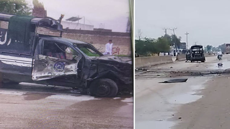 لکی مروت :پولیس وین کے قریب دھماکا، 3 اہلکاراور ایک راہگیر زخمی 