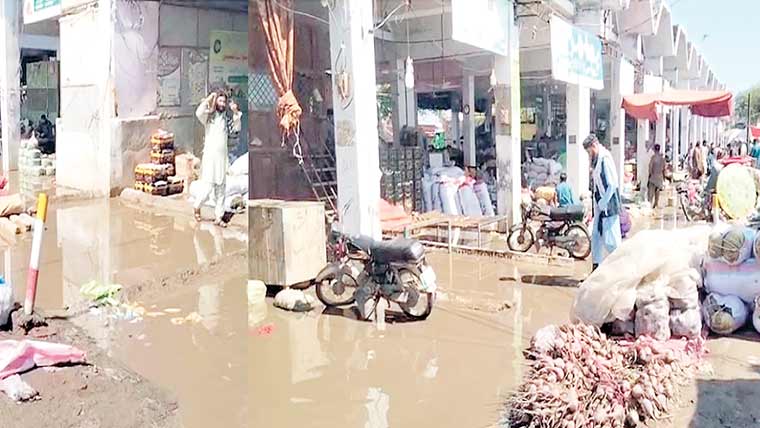 سبزی و فروٹ منڈی بچھایا گیا نکاسی آب کا نظام مکمل