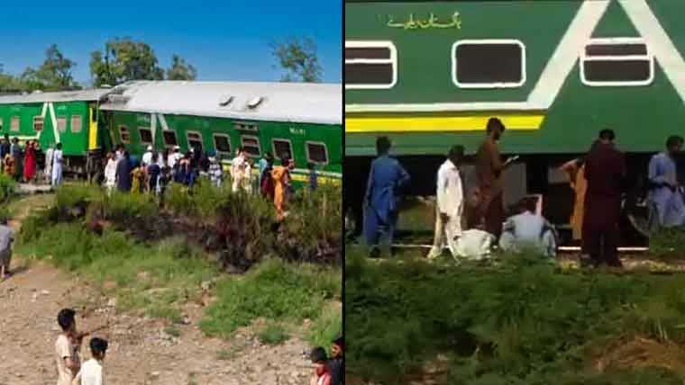 شہدادپور:پنجاب جانیوالی شالیمار ایکسپریس کو حادثہ، 4 زخمی