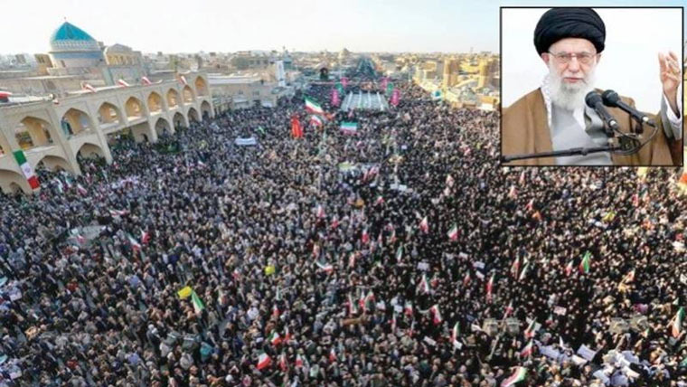  خامنہ ای کو خراج عقیدت پیش کرنے  کیلئے ہزاروں ایرانی سڑکوں پر نکل آئے