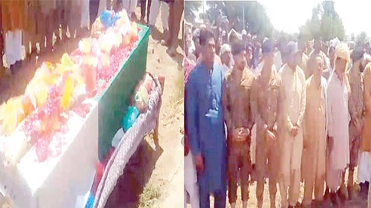 دہشتگردوں کی فائرنگ سے شہید  سپاہی آبائی علاقے میں سپردخاک