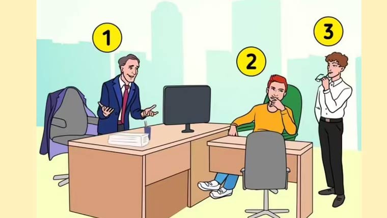 دفتری کمرے کی تصویر میں کونسا شخص اصل باس ہے