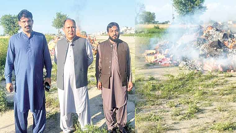  گجرات:کمشنر ایف بی آر  نے کروڑوں روپے کے  نان کسٹمز سگریٹ تلف کر دئیے 