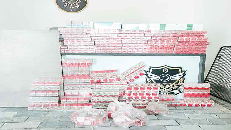  دکانوں پر چھاپے ،بڑی مقدار میں نان کسٹم پیڈ سگریٹس برآمد 