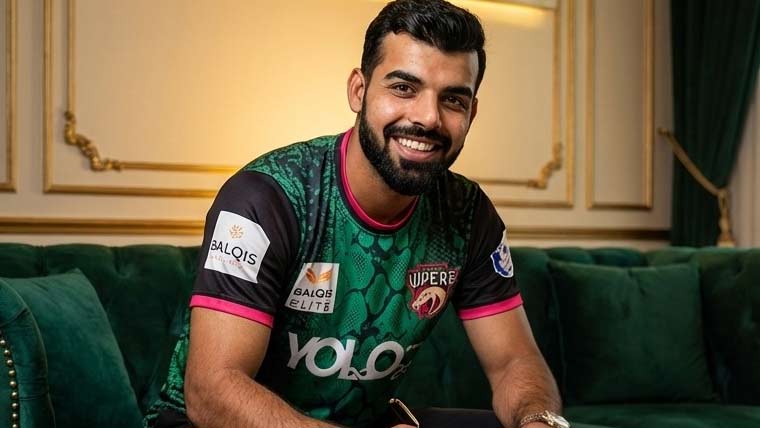 شاداب خان گلوبل  سپر لیگ کیلئے پہلی بار منتخب 