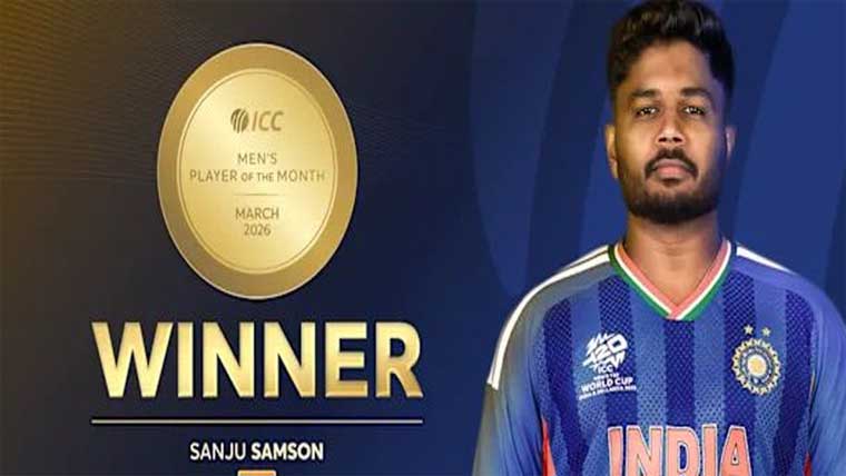 سنجو سیمسن آئی سی سی  پلیئر آف دی منتھ قرار