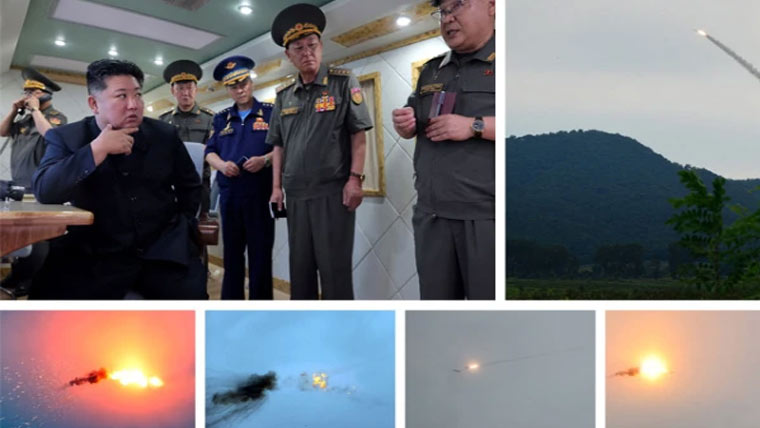 شمالی کوریا :کیم جونگ اُن کی  نگرانی میں سٹریٹجک کروز  اور طیارہ شکن میزائلز کے تجربات