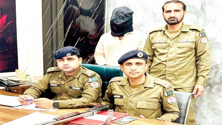 ملزم گرفتار، اسلحہ برآمد، مقدمہ درج