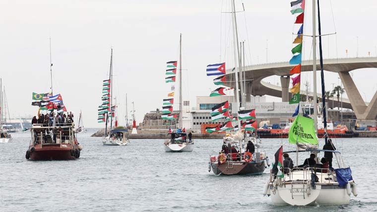 بارسلونا: 40کشتیوں پر مشتمل امدادی قافلہ غزہ روانہ 